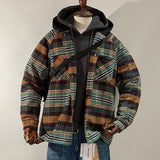 BONSIR  -  West Coast Cityboy style trendy off-shoulder cotton jacket plaid quilted cotton loose jacket couple style