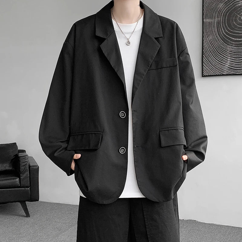 Bonsir Gentleman Embroidery Black Blazers Men Spring New Casual Oversized Blazer Jacket Korean Male Elegant Business Coat Plus Size 5XL