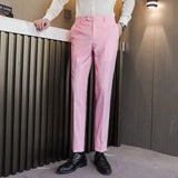 Bonsir Plus Size 6XL-M New Fashion Casual Business Dress Pants Solid Color Office Social Club Suit Pants Slim Fit Wedding Trousers