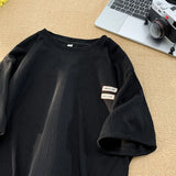 BONSIR  -  Solid Color Simple Versatile Men T-shirt Loose Breathable Summer Basic Male Short Sleeved T-shirt Round Neck Casual Top