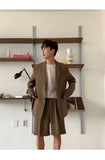 BONSIR  -  Brown Black Suit Jacket Men Fashion Social Mens Dress Jacket Korean Loose Casual Suit Jacket Mens Office Formal Jacket Coat