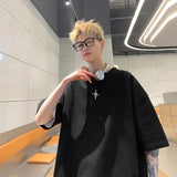 BONSIR  -  Oversized T-shirt Men Streetwear Cotton T Shirts 5XL Casual Summer New Y2k Fashion Geometric Print Tee Shirts for Men Clothing