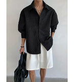 BONSIR  -  Fashion Loose Men's Printed Casual Long-sleeve Shirt. Single-button Street Style Spring and Autumn Top. M-5XL