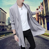 Bonsir Men Casual Long Windbreaker Hooded Cape 2024 New Autumn Genderless Fashion Punk Hip Hop Cardigan Street Cloak Trench Coat Unisex