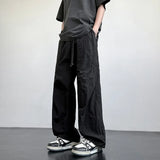BONSIR  -  Four Seasons Loose Work  Style Casual Pants for Men New Youth Straight Wide Leg Trendy Brand Versatile Sport Trousers Joggers