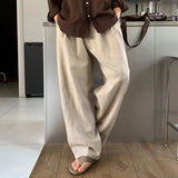BONSIR  -  New Japanese Retro Men Casual Pants Luxury Draped Wide Leg Leisure Solid Color Straight Trousers High Quality Elegant Sweatpants