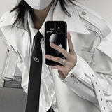 Bonsir Mens Pu Leather Jacket Y2k Biker Deconstructed Leather Jacket Streetwear Trend Personality Niche Tops Men'S Clothing 2024 Autumn