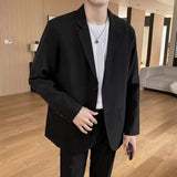 Bonsir Shoulder Padded Blazer Men Slim Fit Fashion Social Mens Dress Jacket Korean Casual Suit Jacket Mens Office Formal Jackets Coat