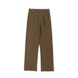 BONSIR  - Brown Suit Pants Men Fashion Society Mens Black Dress Pants Korean Casual Straight Pants Mens Office Formal Trousers Plus Size