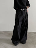 BONSIR  -  Loose Straight Leg American Sle Trousers for Men And Women Spring Autumn Casual Wide Leg Pants Knife ape Pleats