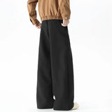BONSIR  - Beige Suit Pants Men Oversized Fashion Society Mens Black Dress Pants Korean Loose Wide Leg Pants Mens Office Formal Trousers