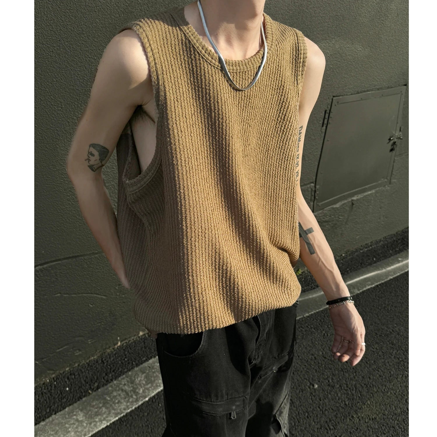 Bonsir Men O-Neck Sleeveless Vertical Stripe TShirts Summer Loose Casual Tank Tops Man Fashion Oversized Singlets Male Clothing