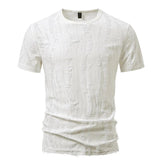 BONSIR  -  Mens T-Shirts Ripped Hollow Casual T-Shirts Streetwear Fashion Niche Personality Trend Short-Sleeve Tops Men'S Clothing 2025 New