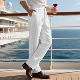 BONSIR  -  New American Style Business Men Suit Pants Light Luxury Leisure Linen Straight Pants Urban Fashion High Quality Loose Trousers