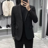 Bonsir New In Spring Autumn Male Business Blazer Coat Fashion 2024 Classic Elegant Clothes Original Clothing Men's Suit Dress Jackets