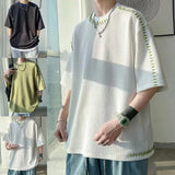 BONSIR  -  Men T Shirt T Shirt Casual Harajuku T Shirts Manual Suture Men Streetwear For Men High Quality Widely Applicable