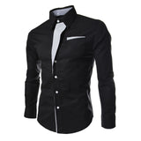 BONSIR  -  Mens Casual Slim Shirts Long Sleeve Button Down Business Formal Dress Shirt Tops Fashion Blouse Luxury Social Shirts For Men