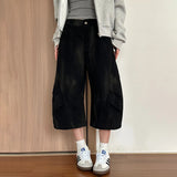 BONSIR  -  Y2k Cargo Deconstructed Distressed Contrasting Casual Cropped Pants Genderless Streetwear Fashion Cropped Shorts Unisex 2025 New