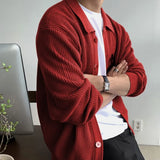BONSIR  -  Streetwear Sweater Cardigan Men Fall Winter Casual Long Sleeve Sweatercoat Men's Baggy Thicken Thermal Knitted Sweaters Male Top