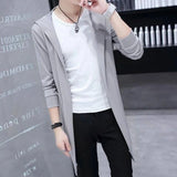 Bonsir Men Casual Long Windbreaker Hooded Cape 2024 New Autumn Genderless Fashion Punk Hip Hop Cardigan Street Cloak Trench Coat Unisex