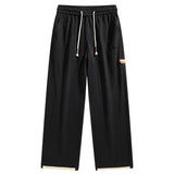 BONSIR  -  Men's Straight Pants Autumn Spring American Style Loose Straight Overalls Soft Casual Pants Korean Style Solid Color Trousers