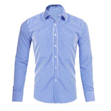 BONSIR  -  Spring Summer Mens Plaid Shirts Fashion Men Long Sleeve Cotton Plaid Shirt Tees Casual Men Breathable Formal Tops Shirt Clothing