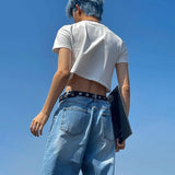 BONSIR  -  Y2k Slim Fit Cotton Short T-Shirt Sexy Navel-Baring Dark Cartoon T-Shirt Summer Streetwear Fashion Harajuku Top Unisex 2025 New