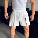 BONSIR  -  New Korean Style Shorts Mens Summer Lightweight Zipper Design Shorts Male Leisure Streetwear City Walk Gym Shorts 2025