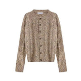 BONSIR  -  umn and winter knitted sweater men contrasting color old money style knitted cardigan loose retro twist lazy sweater jacket men