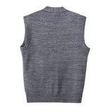 BONSIR  -  Autumn Winter Men's Knitted Warm Vests Mens Retro Button V-Neck Jumper Knitted Waistcoats Men Sweater Vest Jackets Clothing