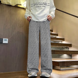 Bonsir Leopard Prined Wide-leg Pants Men Women Casual Loose Straight Pants Male 2024 Autumn Hip Hop Fashion Streetwear Lady