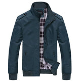 BONSIR  -  Autumn Stand Collar Jackets for Men Windproof Waterproof Coats Men Casual Solid Military Jackets Mens Slim Windbreaker Coat