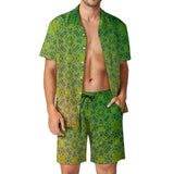 BONSIR  -  Ombre Print Men Sets Neon Orange Pink Casual Shorts Vacation Shirt Set Summer Hawaii Design Suit Short Sleeve Oversized Clothing