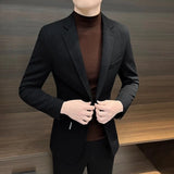 Bonsir Male Business Blazer Spring Autumn Single Breasted Coat New In High Quality Fashionable Simple Clothing Men's Suit Dress Jackets