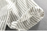 BONSIR  -  Men's Casual Cotton Shirt Short Sleeve Blouse Tops Summer Botton Pinstripe Holiday Shirt Comfortable Handsome Men Henley Shirt
