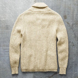 BONSIR  -  Autumn and Winter New Men's Solid Color Lapel Thick Sweater Long Sleeve Gentleman Men Leisure Outdoor Cardigan Sweater Coat