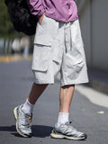 BONSIR  -  Men's Casual Elastic Waist Shorts Fashion Loose Vacation Thin Sweatpants Korean Wide Loose Short Pants Male Streetwear