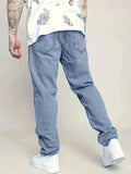 BONSIR  -  [Light Wash Denim Jeans] Light Wash Denim Men's Classic Straight-Leg Jeans - Cotton Blend, Non-Stretch, All-Season Comfort, Stre