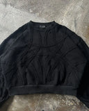 Bonsir New Retro Black Gothic Sweatshirt Patchwork Striped Long Sleeved Sweater Hip Hop Harajuku Men and Women Sweatshirt Streetwear