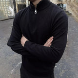 Bonsir Mens Sweater Classic Plain Casual Knitted Sweater Spring Warm Valentines Daily Half Zip Long Sleeve Top Men'S Clothing