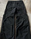 Bonsir Casual Floor Mopping Pants Hollow Design Cotton Loose Jeans for Men's Solid Color Retro Work Jeans Y2k Clothes Men and Women