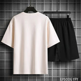 BONSIR  -  Men's Summer Tracksuits Fashion Harajuku T Shirts+Shorts Sets Mens 2 Piece Short Sleeve Set Splash-ink Loose Tracksuit
