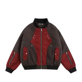 BONSIR  -  American fashion brand splicing baseball uniform cotton jacket spring and autumn loose cotton functional couple jacket