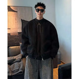 BONSIR  -  A large-sized men's jacket with a high-end American style in winter, featuring thickened lambskin and granular fleece