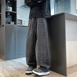 BONSIR  -  Men Hippie Pants Retro Street Printed Outdoor Straight-legs Trousers Casual Pants Loose Fit Elastic Drawstring Waist Pants
