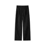 BONSIR  - Brown Suit Pants Men Society Mens Black Dress Pants Korean Loose Casual Straight Pants Mens Office Formal Trousers Large Size