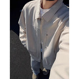BONSIR  -  Spring Black Jacket Men Fashion Casual Apricot Jacket Men Streetwear Korean Loose Bomber Jacket Mens Short Coat M-3XL