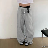 BONSIR  -  Men Striped Pants Joggers Drawstring Oversize Casual Trousers Men Streetwear 2025 Korean Style Fashion Wide Leg Pants