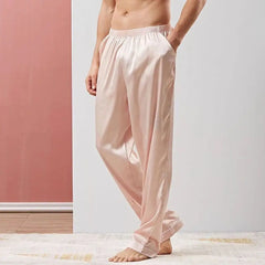 Bonsir High Quality Satin Silk Elastic Waist Pajama Sexy Trouser Sleepwear Silky Pant Night Home Men's Man Couple Soft Bottoms Lounge