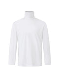 Bonsir Korean Style Men's T-shirts Heaps Collar Long Sleeve Solid Color Tops Pullover Casual Male Tees Simple 2024 Autumn